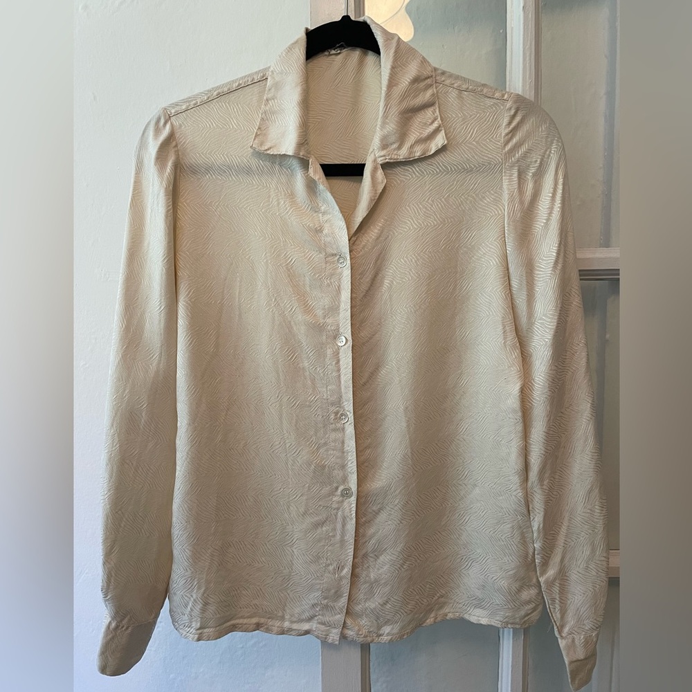 Ivory Patterned Button Down - image 3